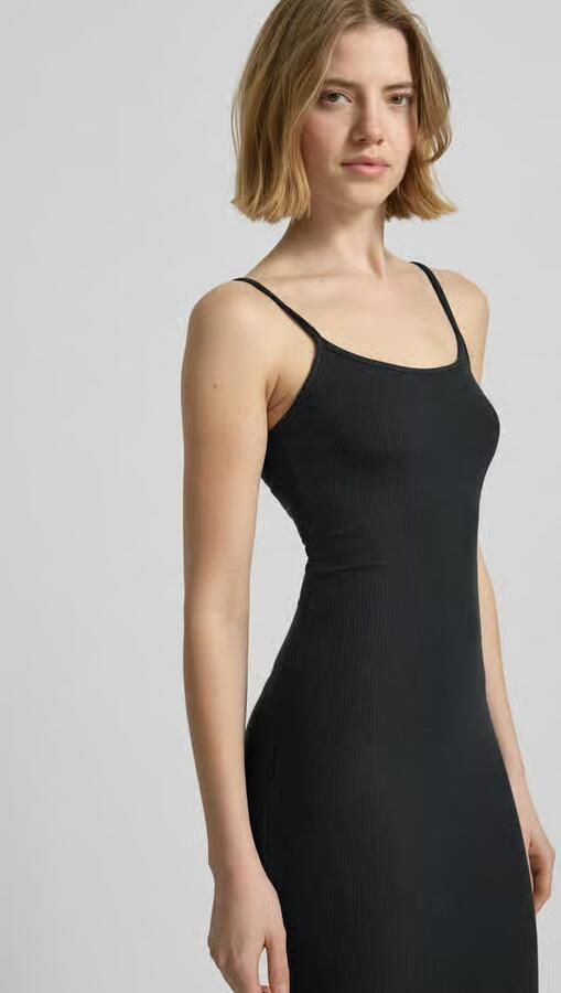LeGer Slip dress met fijnrib en spaghettibandjes model 'Corin'