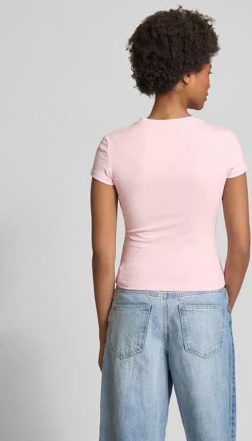 LeGer by Lena Gercke T-shirt met geribde ronde hals model 'Franka'