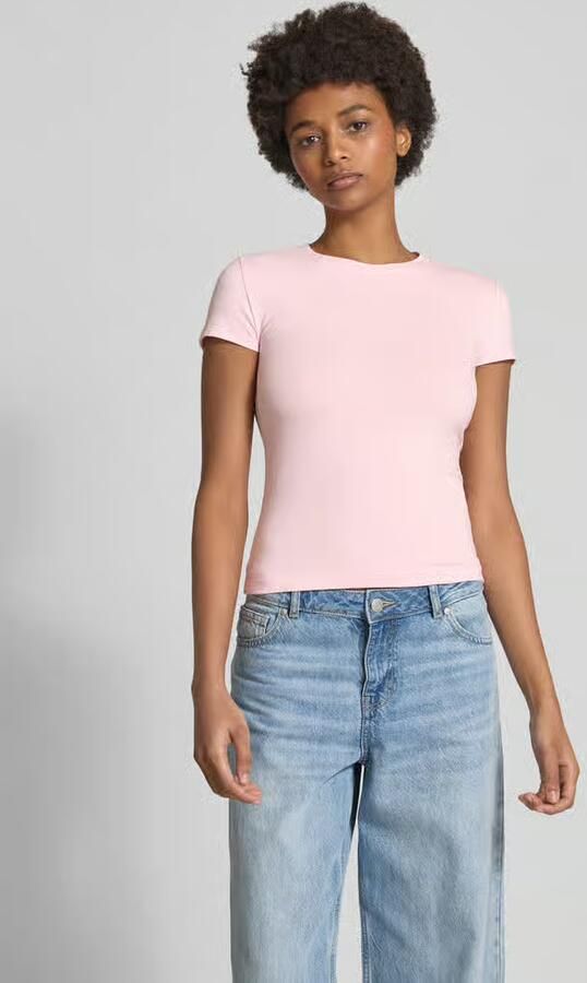 LeGer by Lena Gercke T-shirt met geribde ronde hals model 'Franka' - Foto 4