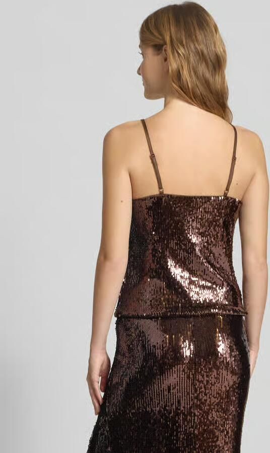 LeGer Top met bandjes en pailletten model 'Inska'