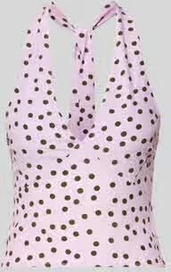 LeGer top met halter van viscose in all-over look model 'Fleur'