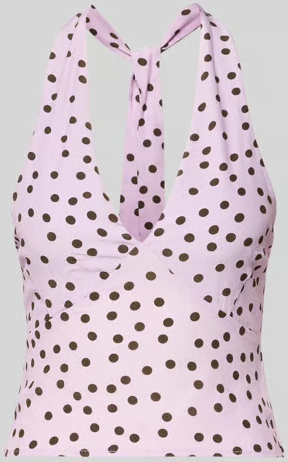 LeGer top met halter van viscose in all-over look model 'Fleur'