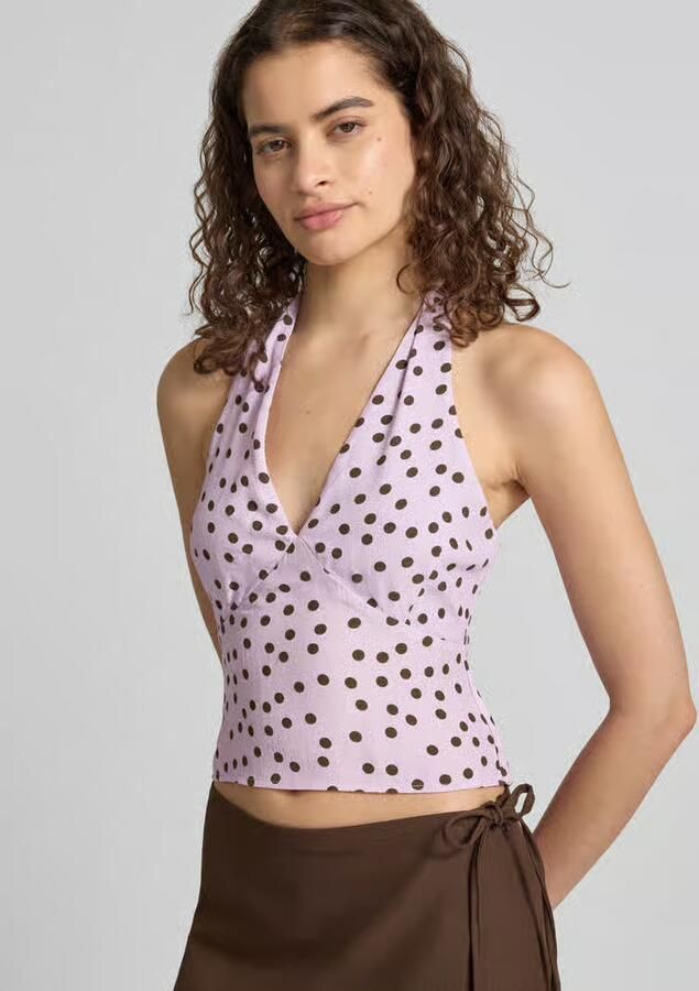 LeGer top met halter van viscose in all-over look model 'Fleur' - Foto 2