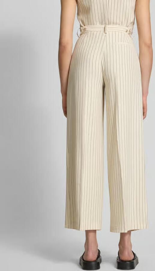 LeGer Wide leg stoffen broek met bandplooien model 'Elaine' - Foto 3