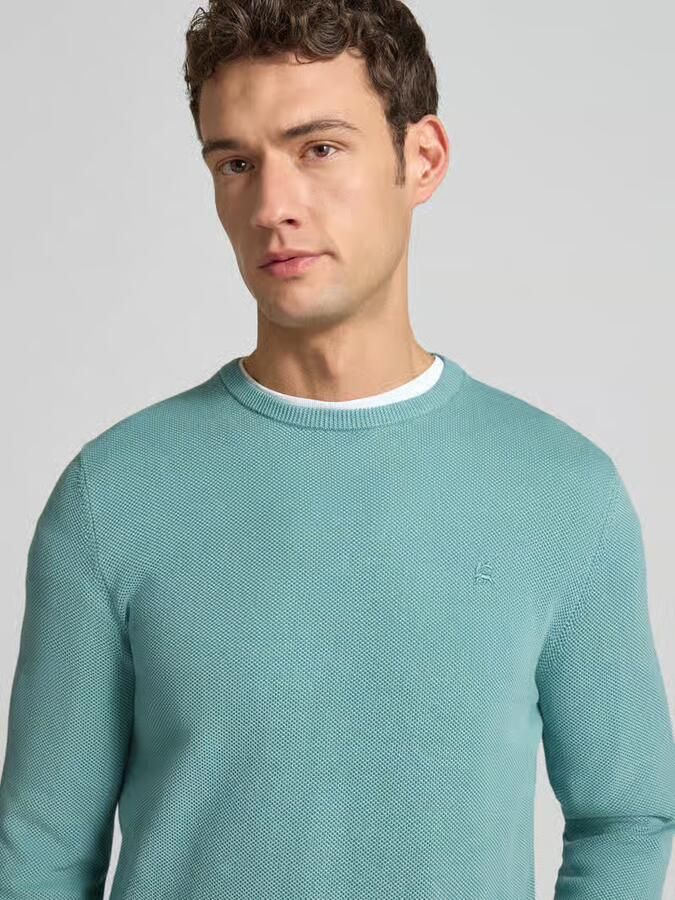 Lerros Gebreide pullover met labelstitching - Foto 2