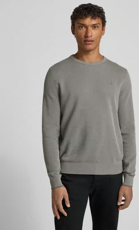Lerros gebreide pullover met labelstitching - Foto 4