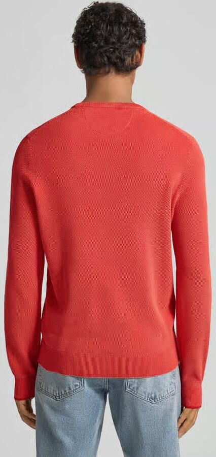 Lerros gebreide pullover met labelstitching