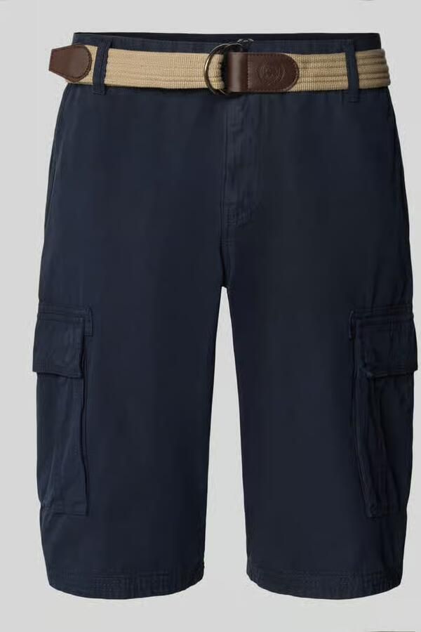 Lerros Korte regular fit cargobroek met riem - Foto 3