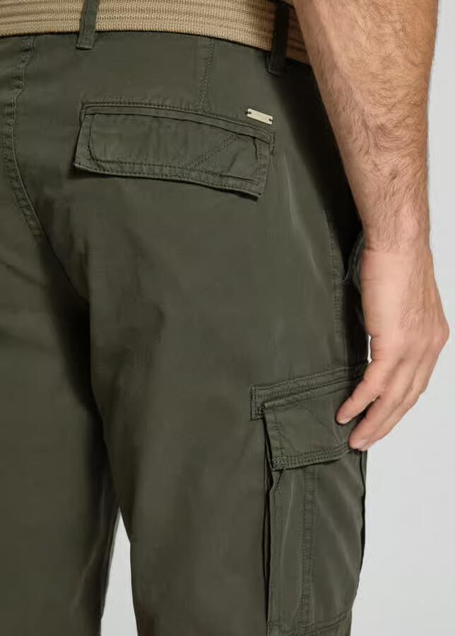 Lerros Korte regular fit cargobroek met riem