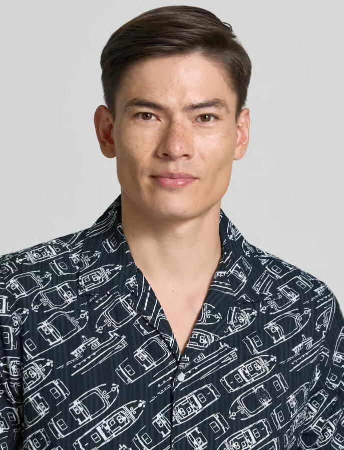 Lerros Modern fit vrijetijdsoverhemd met reverskraag