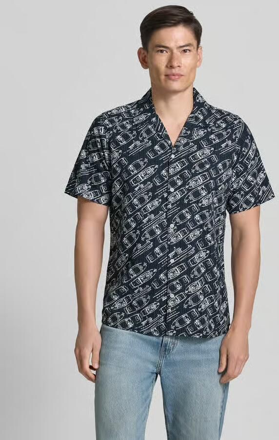 Lerros Modern fit vrijetijdsoverhemd met reverskraag - Foto 3