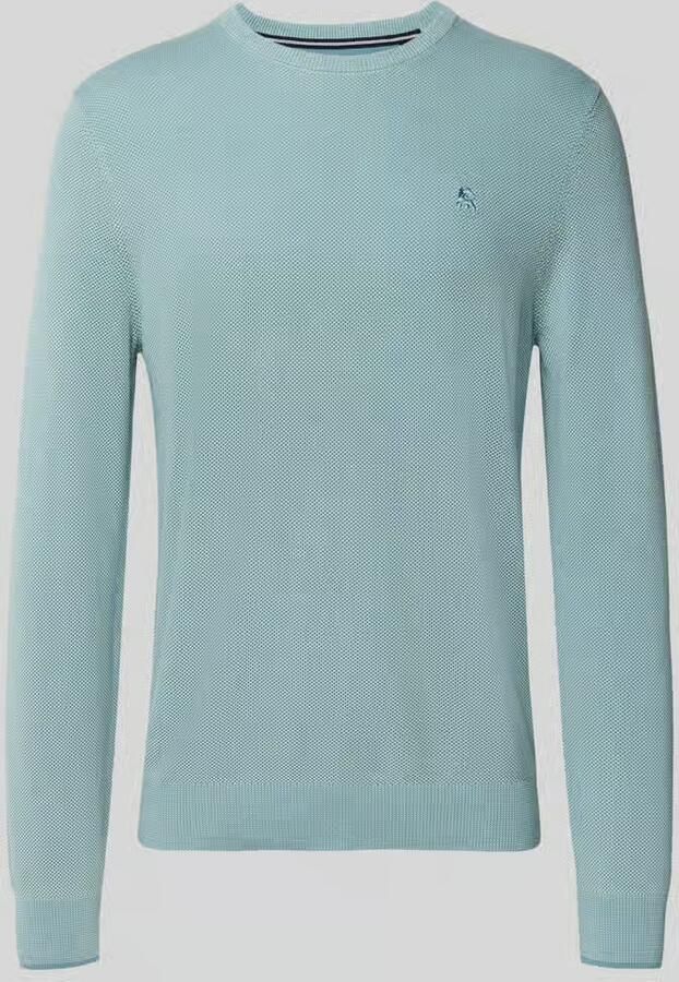 Lerros Regular fit gebreide pullover van zuivere katoen met labeldetail