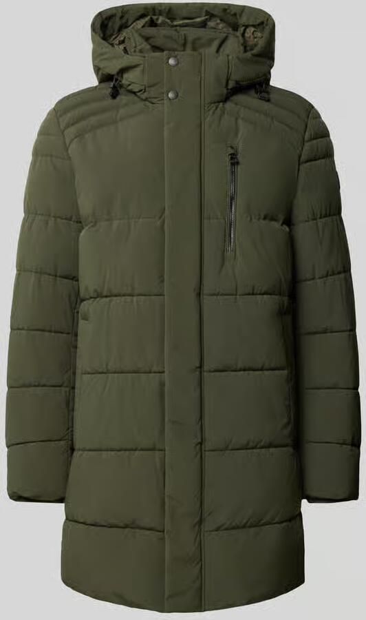Lerros Regular fit gewatteerde mantel met capuchon