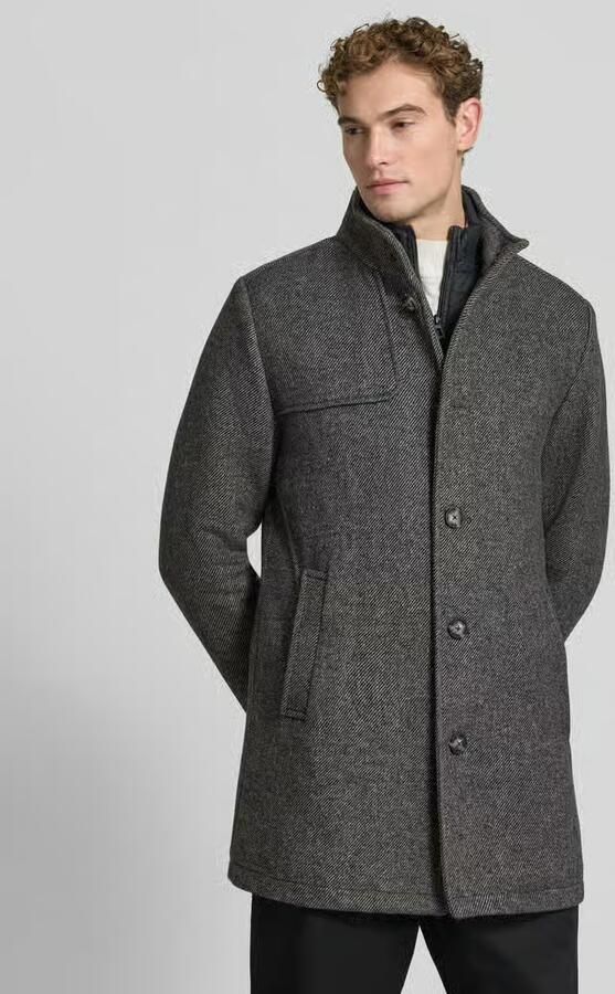 LERROS wintermantel met melée en wol basalt grey - Foto 5