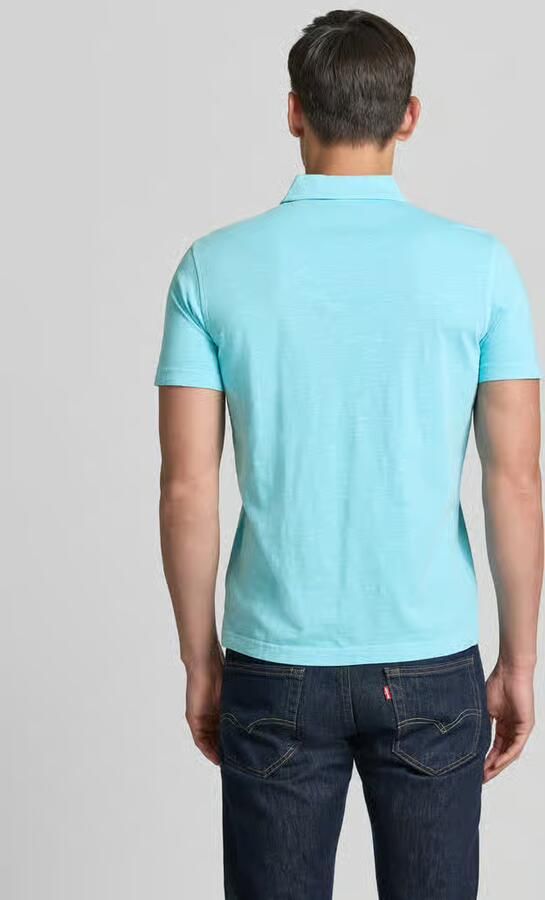 LERROS regular fit gemêleerde polo blauw - Foto 4