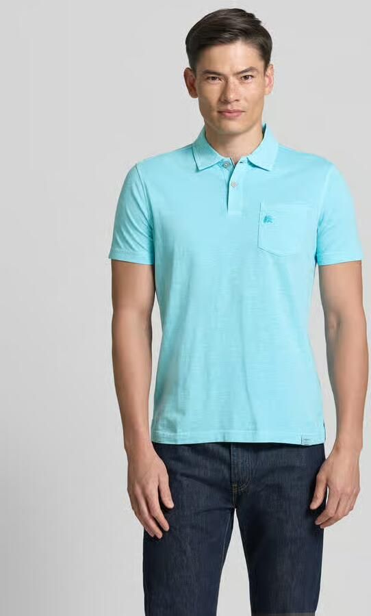 LERROS regular fit gemêleerde polo blauw - Foto 5