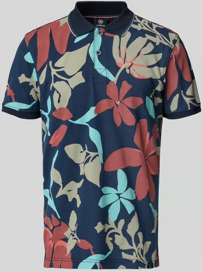 Lerros Regular fit poloshirt met geribde mouwboordjes - Foto 5