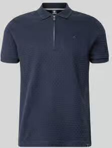 Lerros regular fit poloshirt met korte ritssluiting