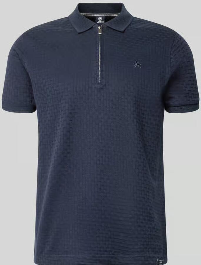 Lerros regular fit poloshirt met korte ritssluiting - Foto 2