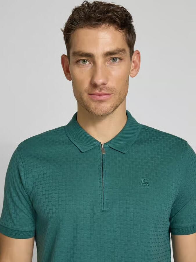 Lerros regular fit poloshirt met korte ritssluiting - Foto 3