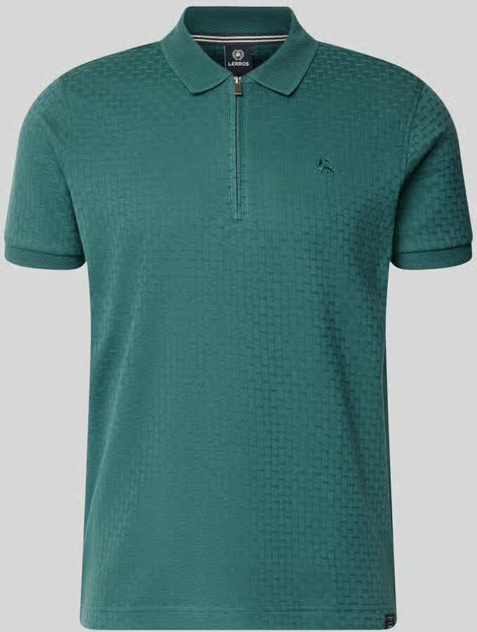 Lerros regular fit poloshirt met korte ritssluiting - Foto 4