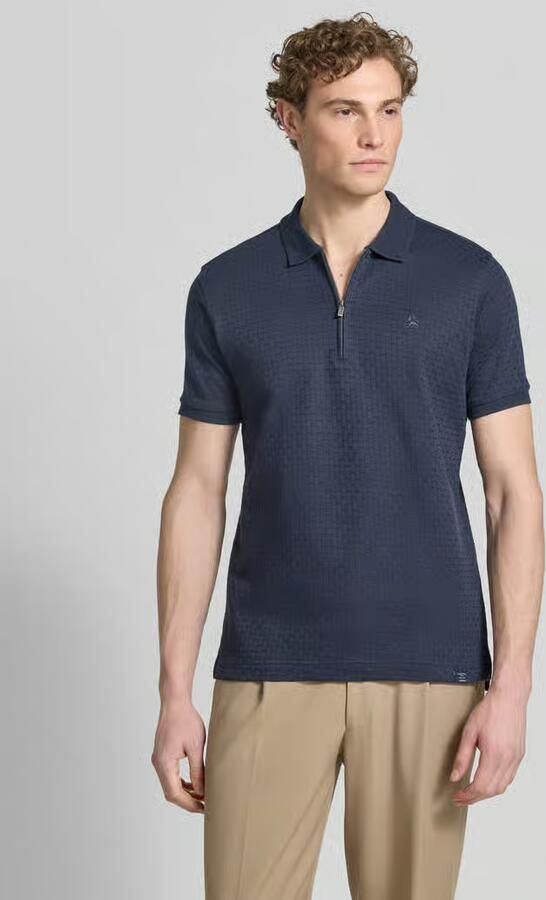 Lerros regular fit poloshirt met korte ritssluiting - Foto 3