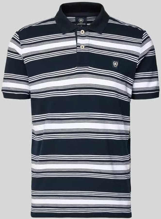 Lerros regular fit poloshirt met labelpatch - Foto 2