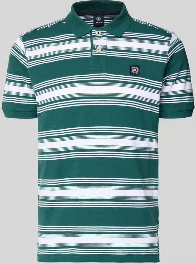 Lerros regular fit poloshirt met labelpatch - Foto 3