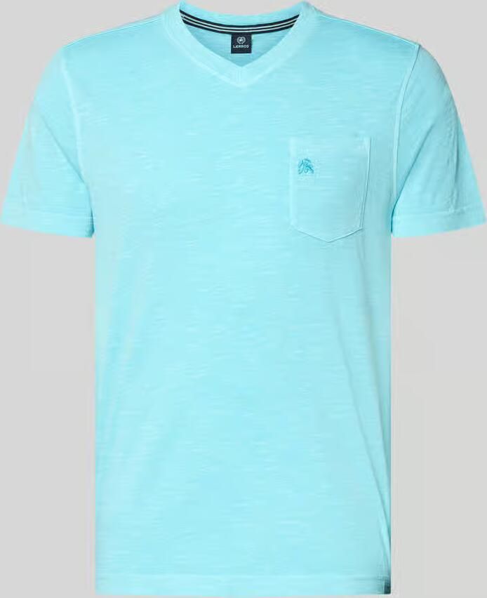 Lerros regular fit T-shirt met V-hals - Foto 4
