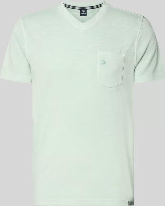 Lerros regular fit T-shirt met V-hals - Foto 4