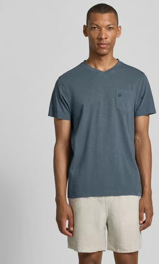 Lerros regular fit T-shirt met V-hals - Foto 4