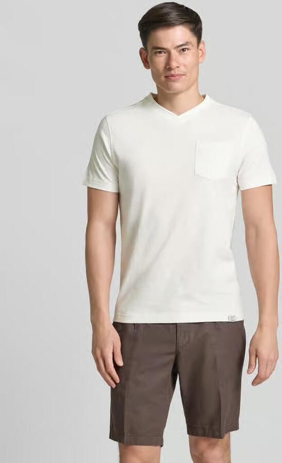 Lerros regular fit T-shirt met V-hals - Foto 2