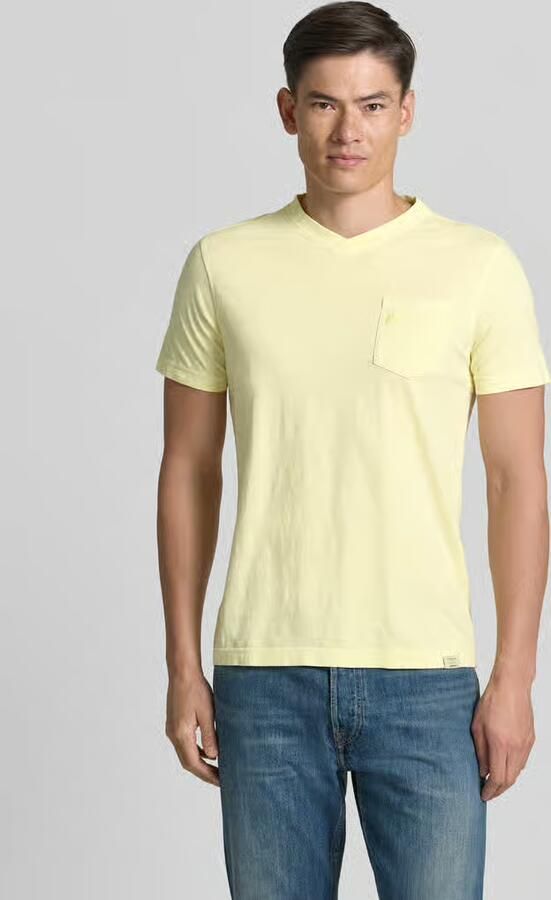 Lerros regular fit T-shirt met V-hals - Foto 3