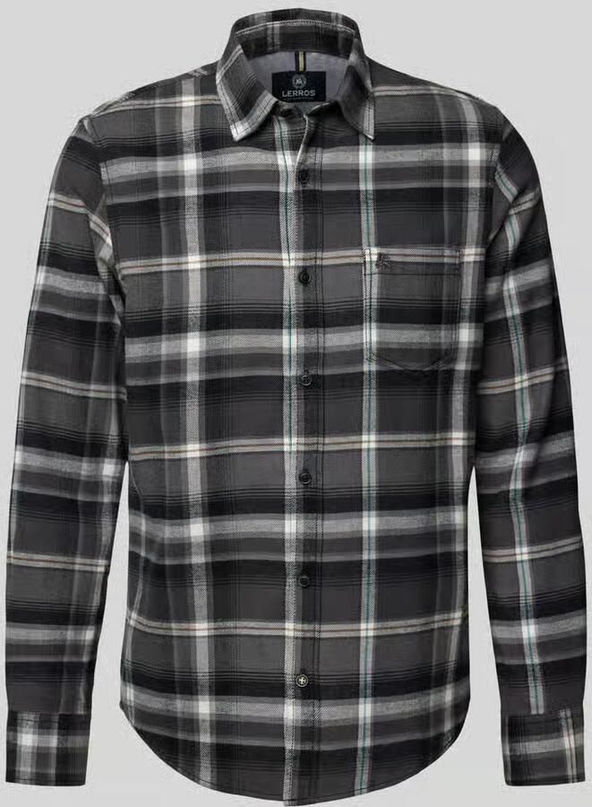 Lerros Regular fit vrijetijdsoverhemd met labelstitching - Foto 2