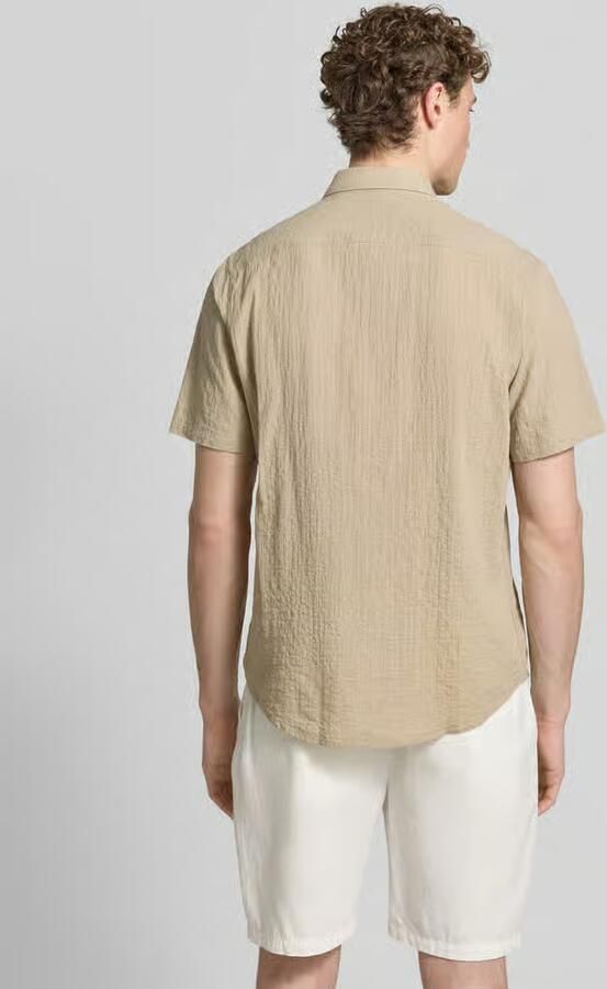 Lerros relaxed fit vrijetijdsoverhemd met gestikt logo en kentkraag