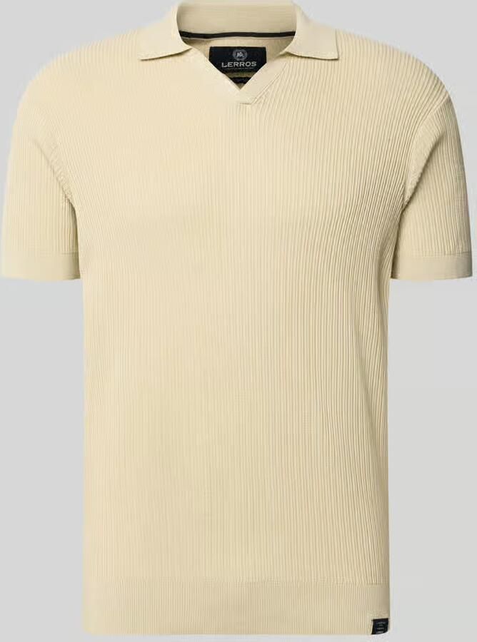 Lerros slim fit gebreid poloshirt met V-hals - Foto 2