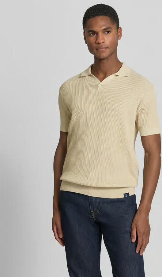 Lerros slim fit gebreid poloshirt met V-hals - Foto 4