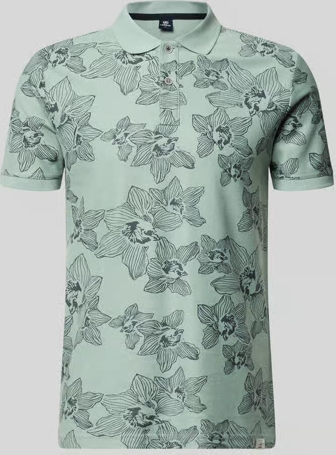 Lerros slim fit poloshirt met allover bloemenprint - Foto 2