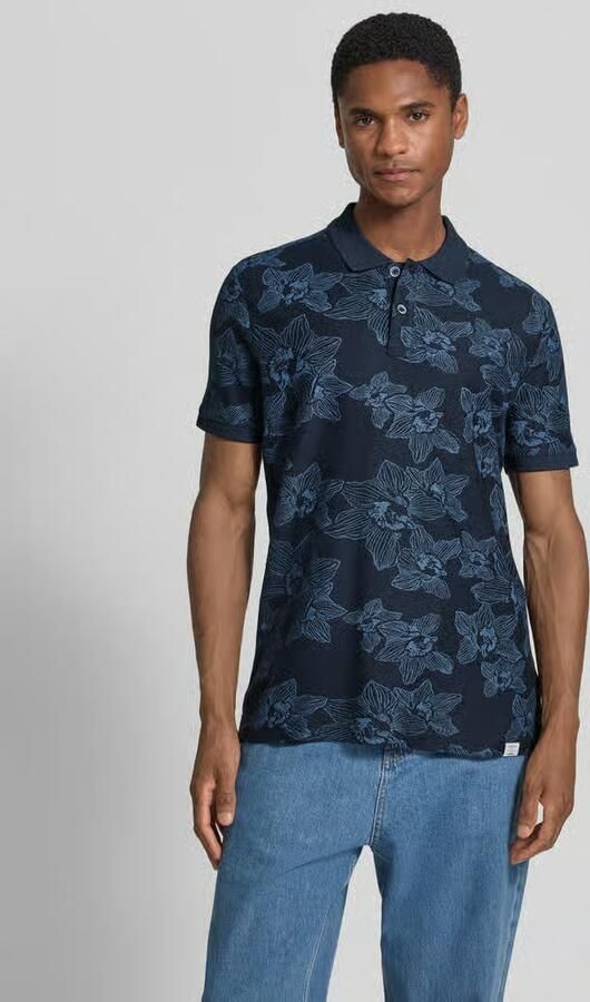 Lerros slim fit poloshirt met allover bloemenprint - Foto 3