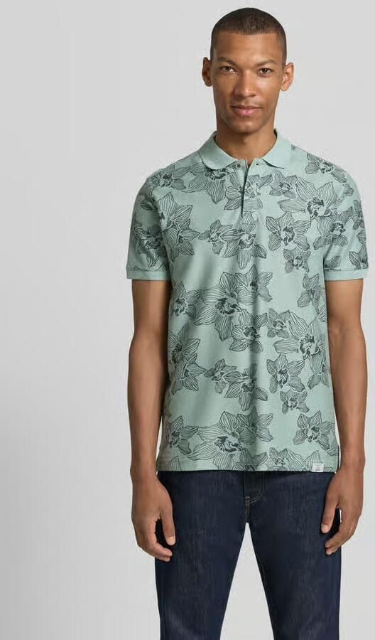 Lerros slim fit poloshirt met allover bloemenprint - Foto 4