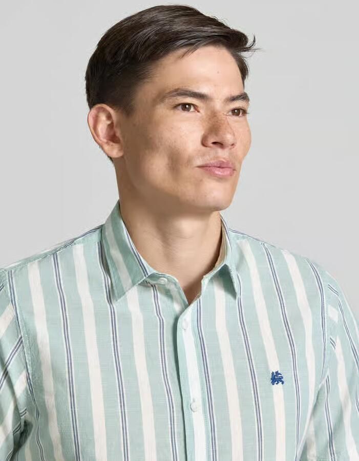 Lerros slim fit vrijetijdsoverhemd met gestikt logo