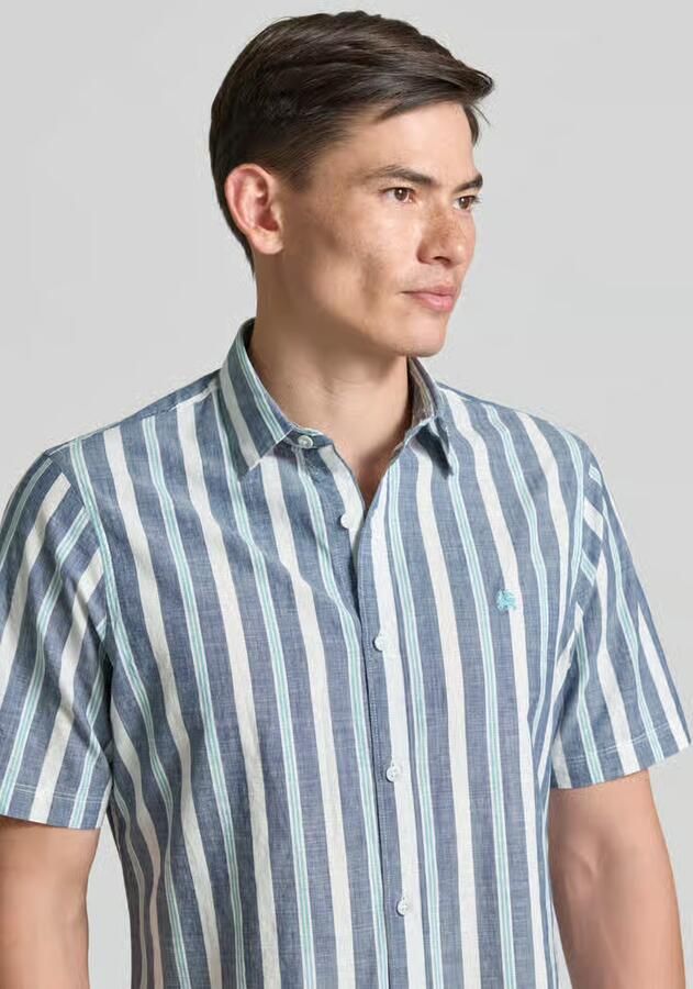 Lerros slim fit vrijetijdsoverhemd met gestikt logo