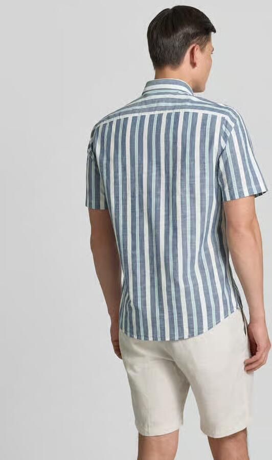 Lerros slim fit vrijetijdsoverhemd met gestikt logo