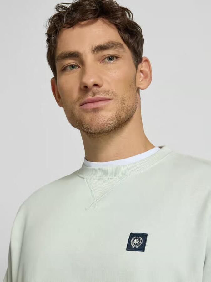Lerros Sweatshirt met ronde hals en labelpatch - Foto 2