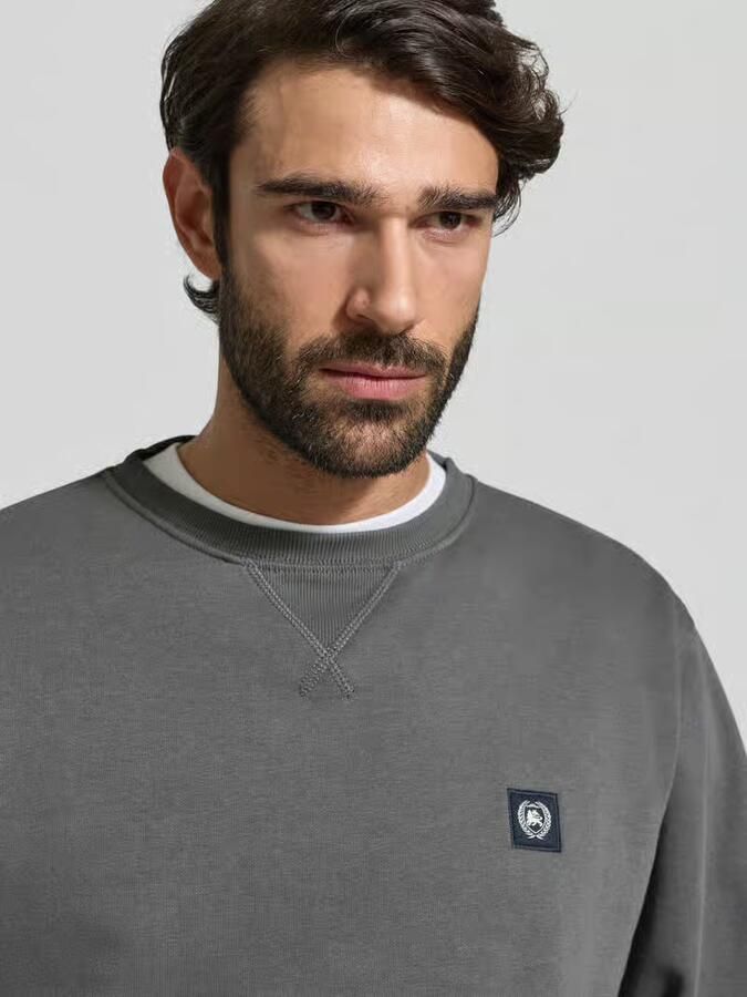 Lerros Sweatshirt met ronde hals en labelpatch - Foto 2