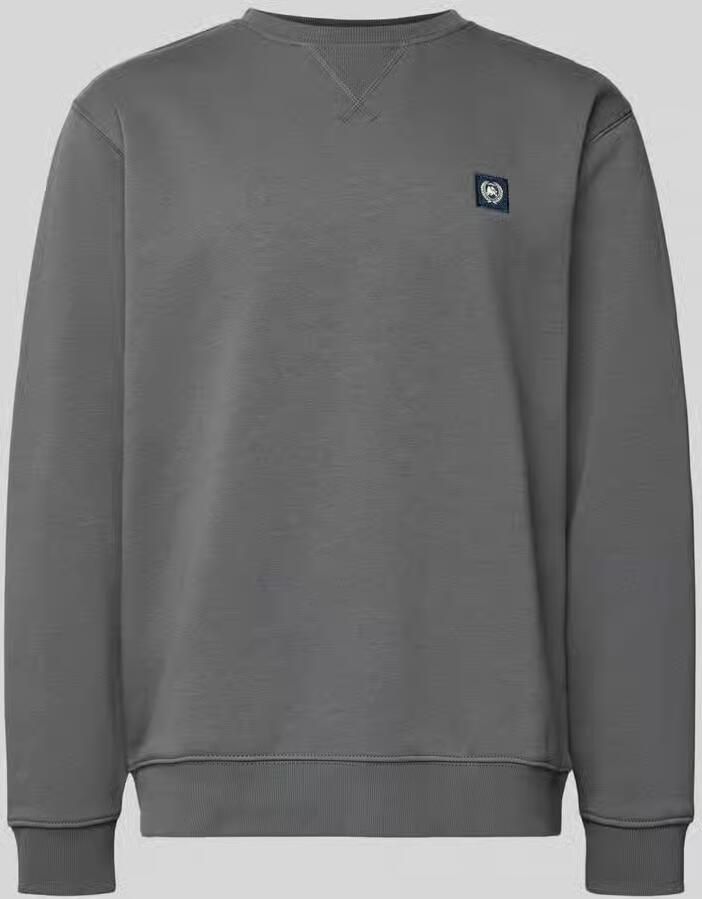Lerros Sweatshirt met ronde hals en labelpatch