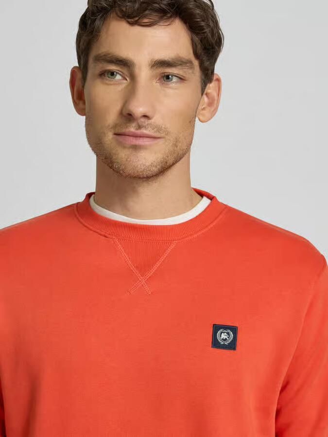Lerros Sweatshirt met ronde hals en labelpatch - Foto 2
