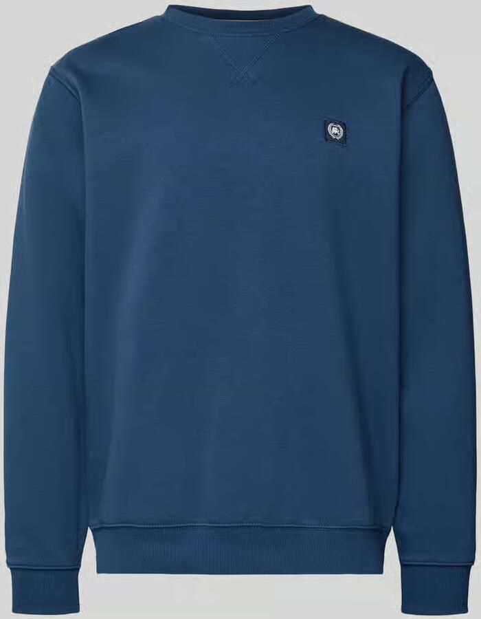 Lerros Sweatshirt met ronde hals en labelpatch