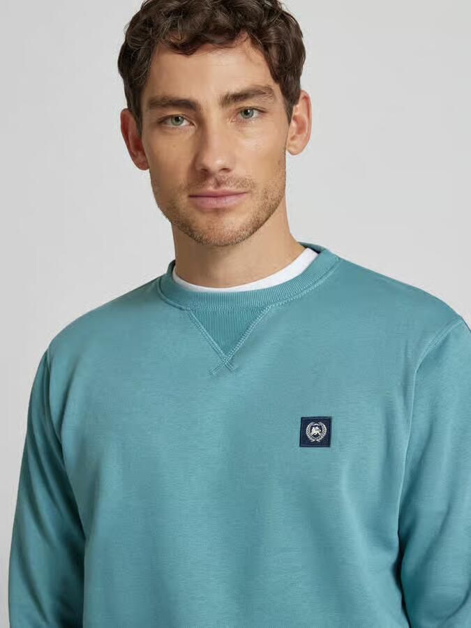 Lerros Sweatshirt met ronde hals en labelpatch - Foto 2