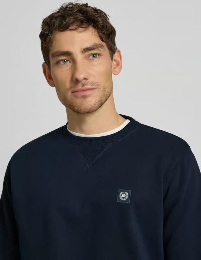 Lerros Sweatshirt met ronde hals en labelpatch - Foto 2